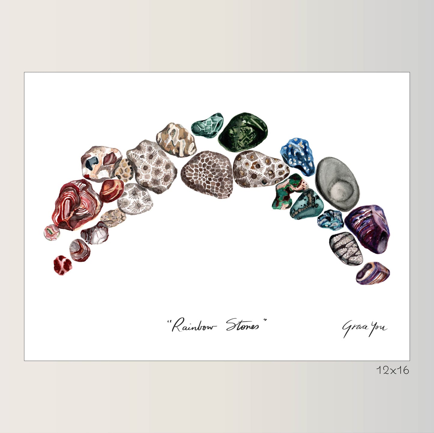 Art Print || "Rainbow Stones"