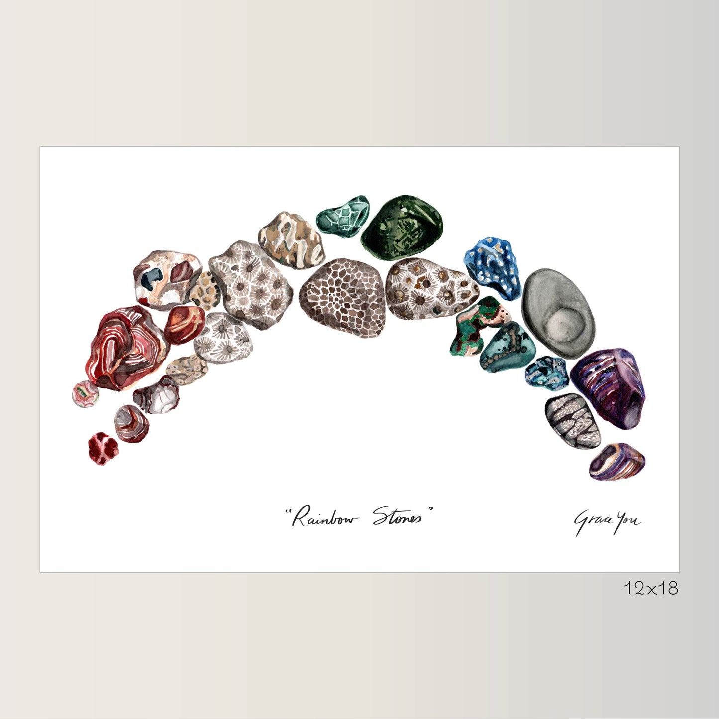Art Print || "Rainbow Stones"
