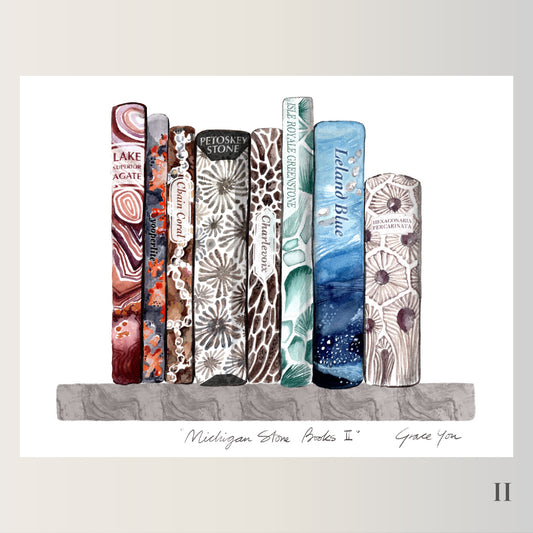 Art Print || "Michigan Stone Books" Version I & II