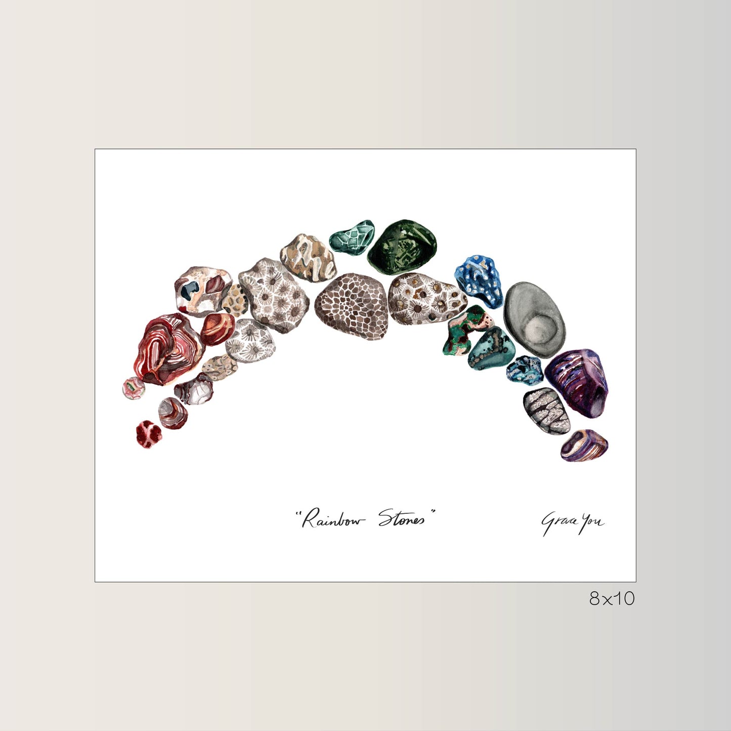 Art Print || "Rainbow Stones"