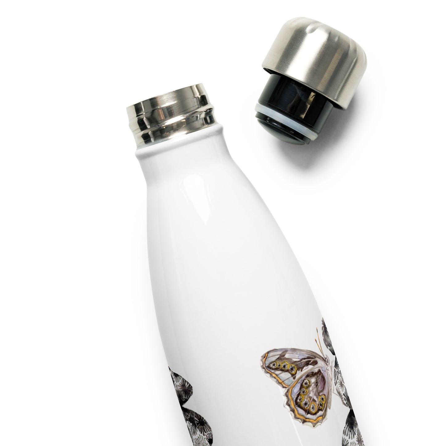 Petoskey Cairn with Michigan Butterflies || Stainless Steel Water Bottle