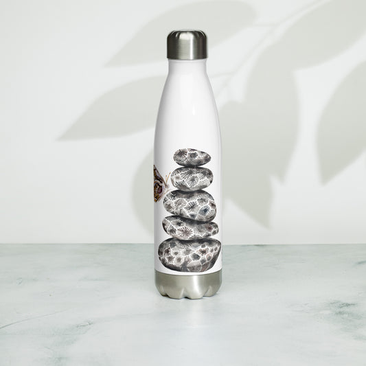 Petoskey Cairn with Michigan Butterflies || Stainless Steel Water Bottle