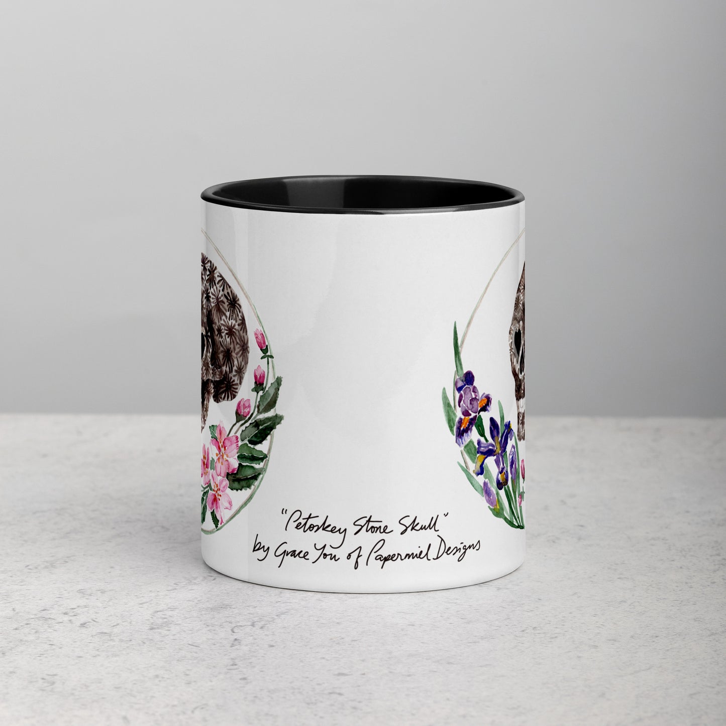 Mugs featuring "Petoskey Stone Skull"