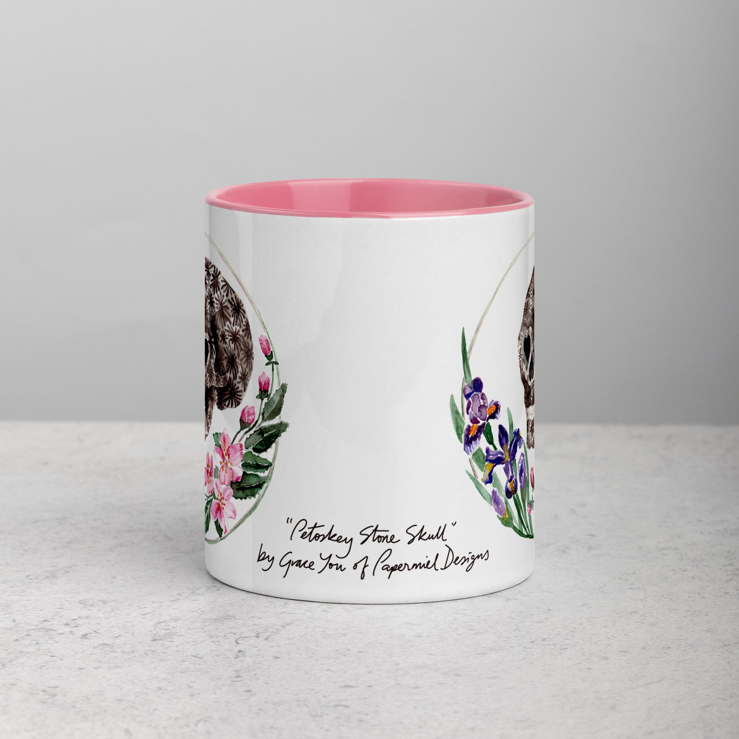 Mugs featuring "Petoskey Stone Skull"