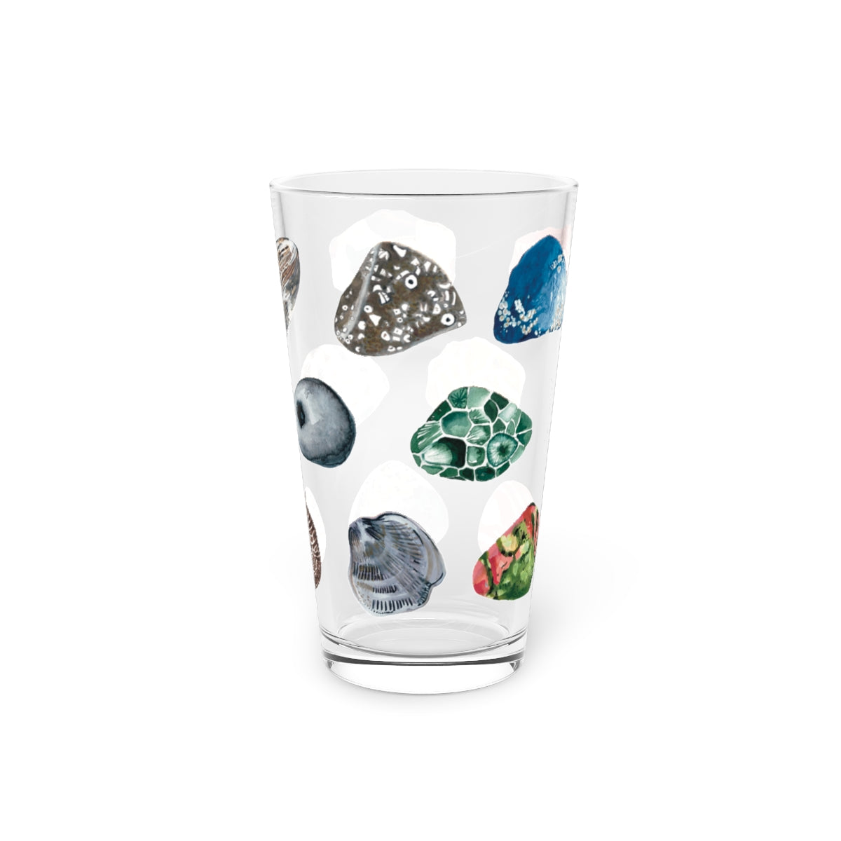 Pint Glass, 16oz || feat. 14 Michigan Stones