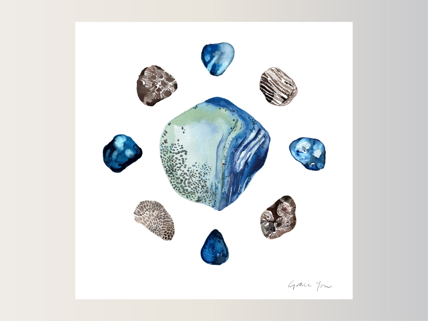 ART PRINT || "Waters and Lands" featuring Leland Blue Stones, Petoskey Stones and Charlevoix Stone