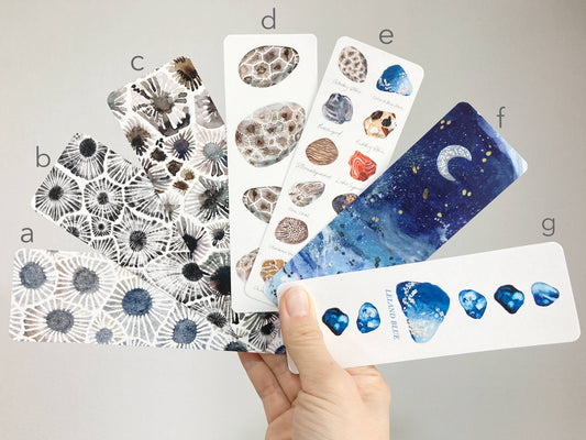 ART BOOKMARK SETS || featuring art inspired by Michigan fossils and stones || Petoskey, Leland Blue, and more