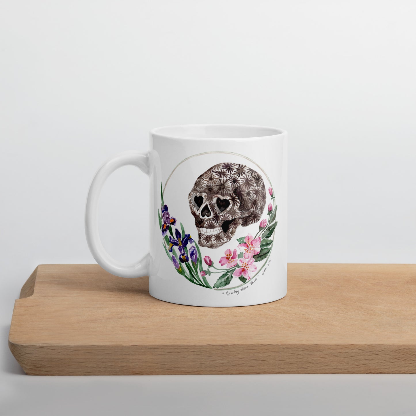 Mugs featuring "Petoskey Stone Skull"