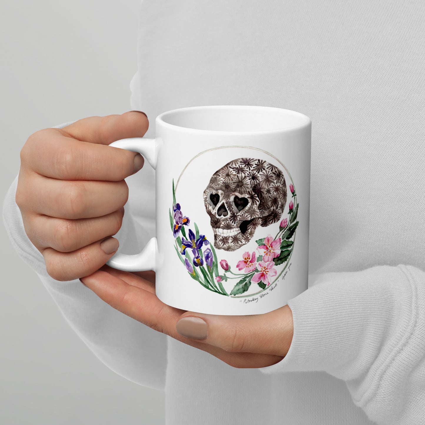 Mugs featuring "Petoskey Stone Skull"