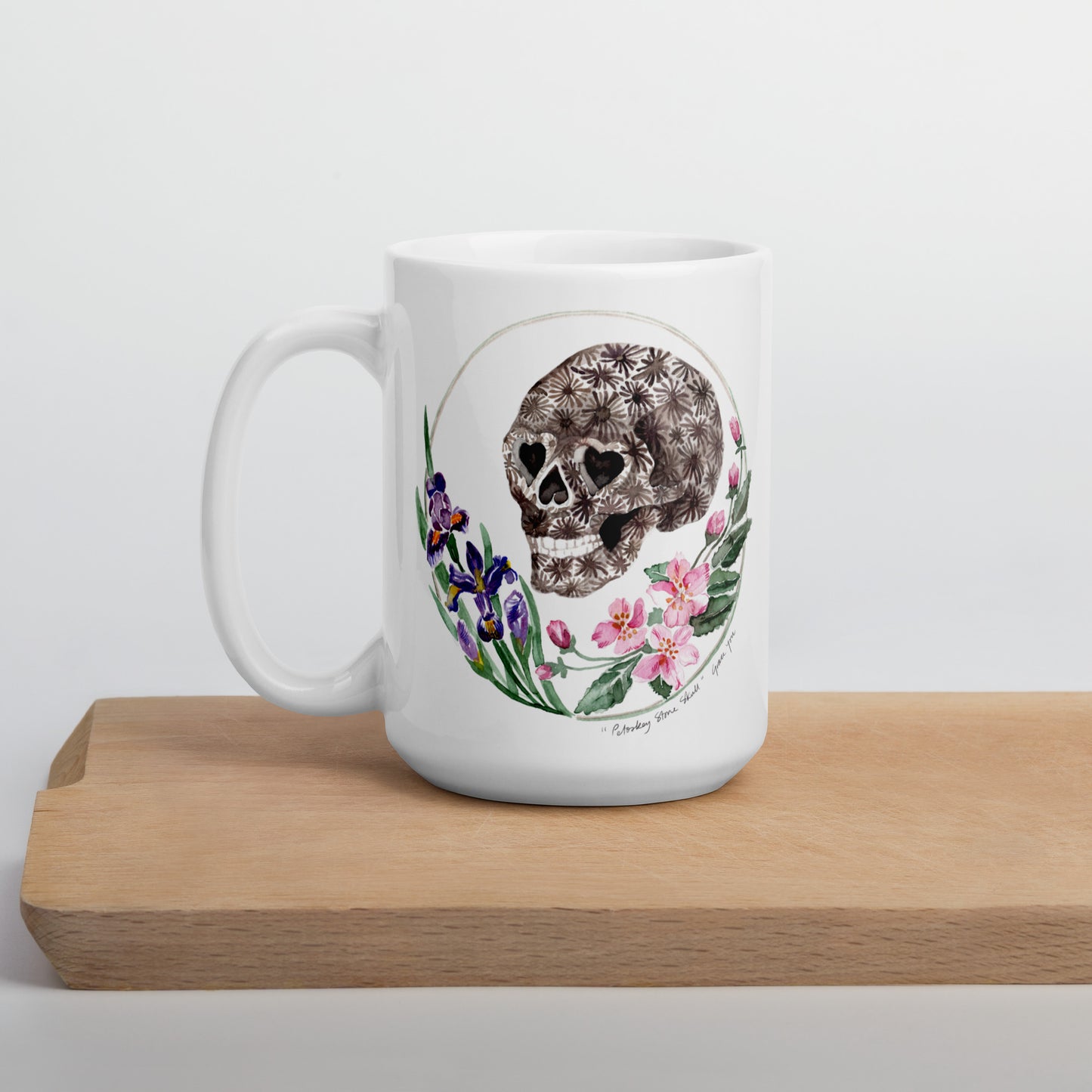 Mugs featuring "Petoskey Stone Skull"